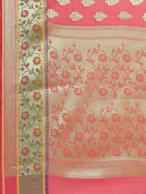 Pink cotton silk blend banarasi saree