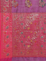 Purple colored semi cotton saree