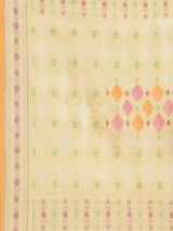 Yellow color cotton silk saree