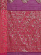 Purple colored semi cotton saree