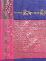 Blue colored semi cotton saree