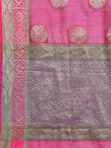 Fuchsia pink semi cotton saree