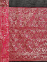 Black colored semi cotton  saree