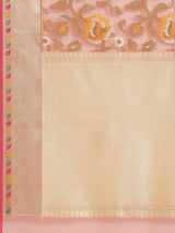 Light Pink Semi Organza Silk Banarasi Saree