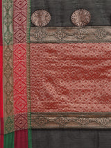 Black colored semi cotton saree