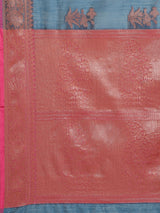 Blue colored semi cotton saree