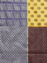 Lemon Yellow Semi Organza Silk Blend Banarasi Saree