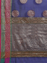 Blue colored semi cotton saree