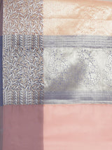 Pink colored semi silk blend banarasi saree