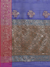Blue colored semi cotton saree