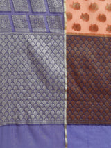 Peach Motif Semi Organza Silk Blend Banarasi Saree