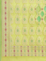 Green color cotton silk saree