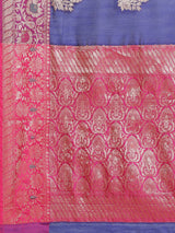 Blue colored semi cotton saree