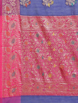 Blue colored semi cotton saree