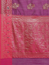 Purple colored semi cotton saree