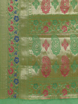 Green Powerloom Cotton Silk Banarasi Saree