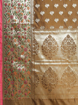 Brown semi silk saree