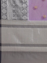 Purple Semi Organza Silk Blend Banarasi Saree
