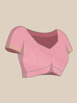 Light Pink Semi Organza Silk Banarasi Saree