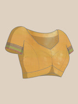 Mustard color semi organza silk saree