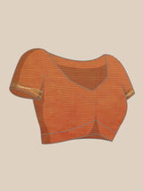 Brown colored semi silk blend banarasi saree