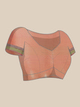 Pink jamdaani semi organza silk saree