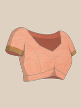 Peach cotton silk floral design banarasi saree