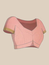 Pink cotton silk floral design banarasi saree