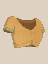 Mustard yellow zari booti semi silk banarasi saree