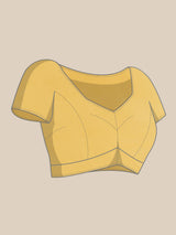 Yellow cotton silk banarasi saree