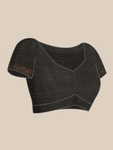 Black Banarasi Pure Muga Silk Gol Boota Saree