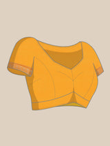 Yellow colored semi silk blend banarasi saree