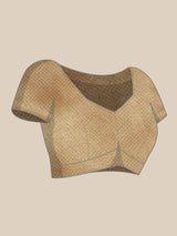 Cream Powerloom Semi Organza Silk Banarasi Saree