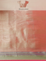 Pink semi organza silk blend banarasi saree