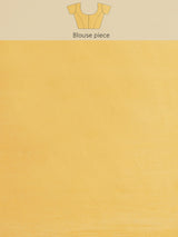 Yellow cotton silk banarasi saree