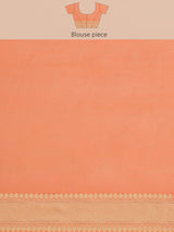 Tinted Peach Semi Organza Silk Banarasi Saree
