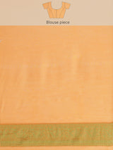 Orange cotton silk floral design banarasi saree