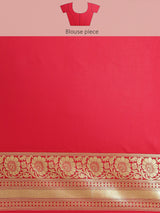 Rose gold semi katan silk blend banarasi saree