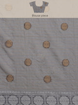 Purple Semi Organza Silk Blend Banarasi Saree