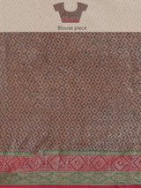 Red colored semi cotton saree