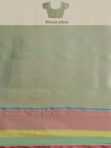 Green semi organza silk blend saree