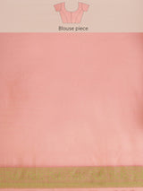 Pink cotton silk floral design banarasi saree