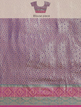 Fuchsia pink semi cotton saree