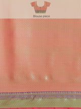 Pink jamdaani semi organza silk saree