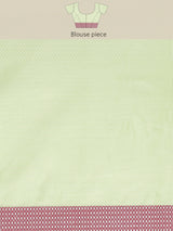 Pista green color cotton silk banarasi saree