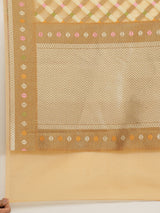 Brownish Beige Semi Organza Silk Banarasi Saree