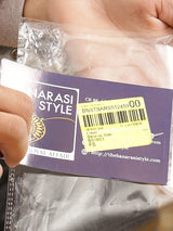 Cream Powerloom Semi Organza Silk Banarasi Saree