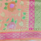 Light Peach Pure Munga Khaddi Silk Banarasi Saree