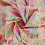 Light Peach Pure Munga Khaddi Silk Banarasi Saree