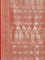 Red colored semi katan saree